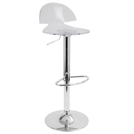LUMISOURCE Venti Adjustable Swivel Barstool in Clear Acrylic BS-TW-VENTI CL